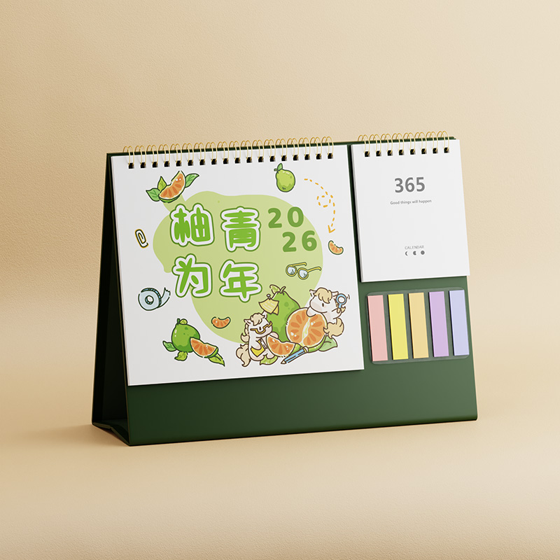 便签绿色纸架台历